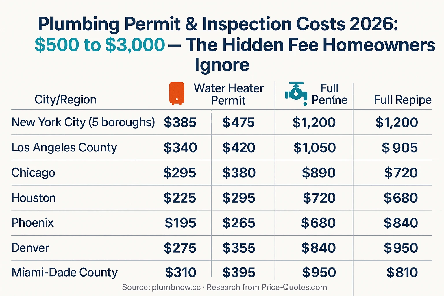 Plumbing Permit & Inspection Costs 2026: $500 to $3,000 — The Hidden Fee Map Homeowners Ignore - Data Visualization